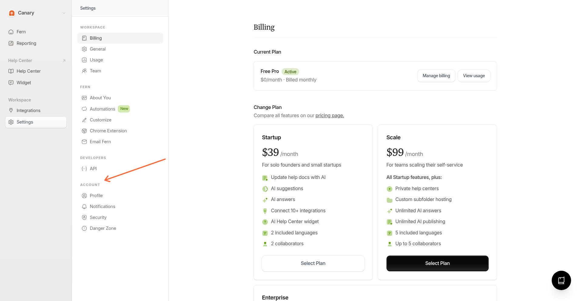 Settings sidebar with Danger Zone highlighted in the Account section