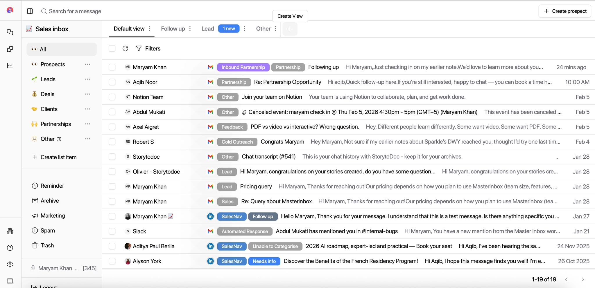 Click plus icon to create filter