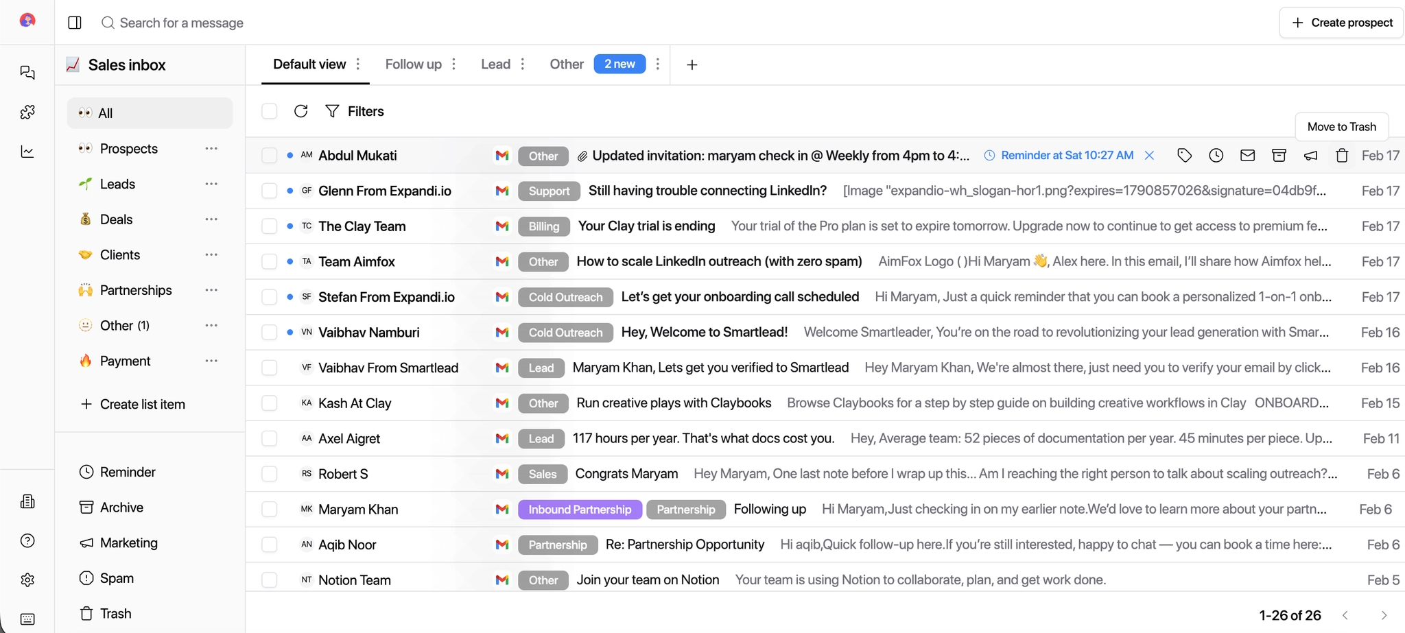 Inbox View overview
