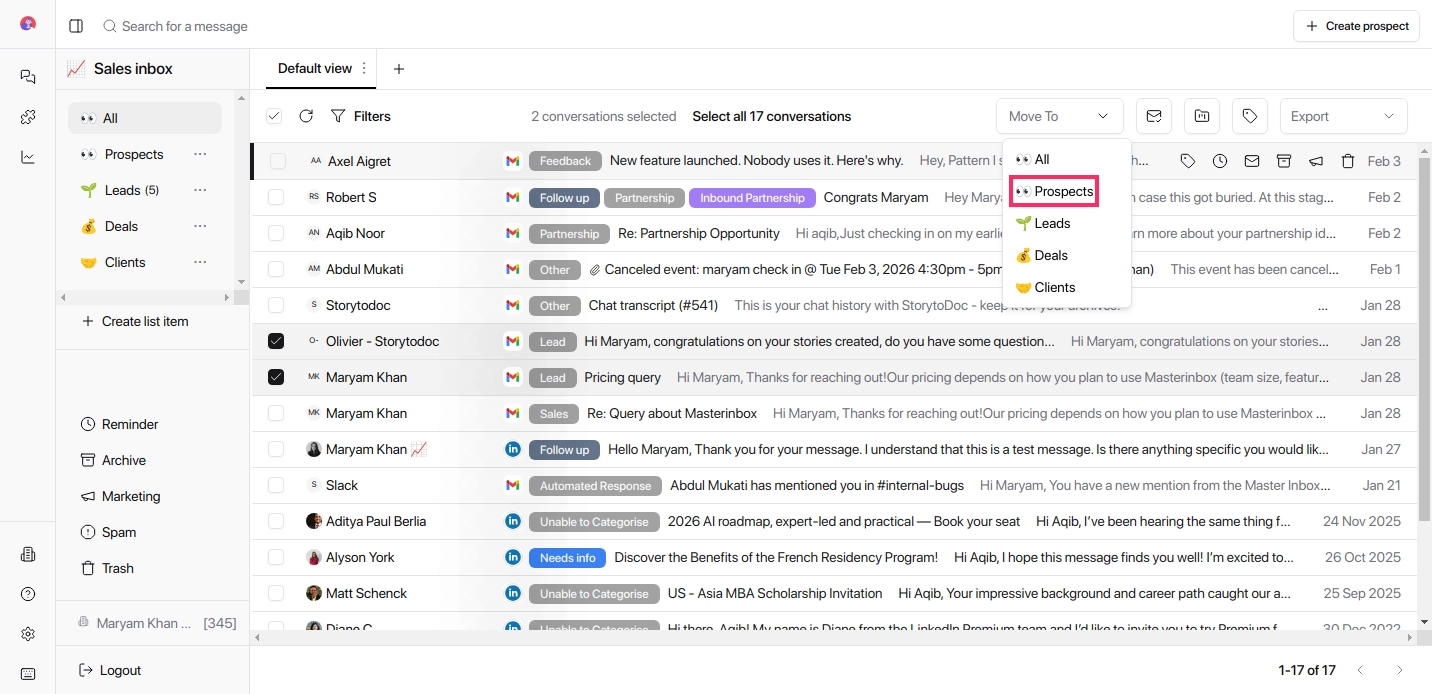 Select list item dropdown