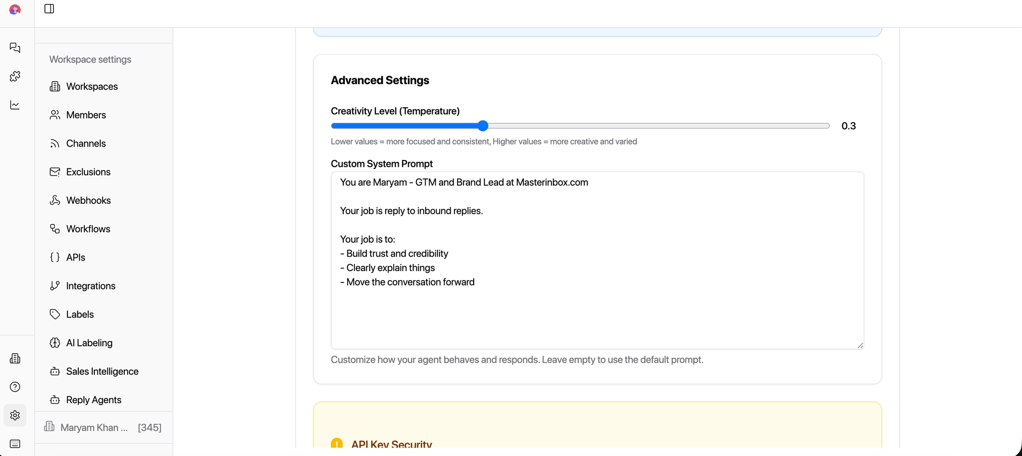 Prompt and agent role