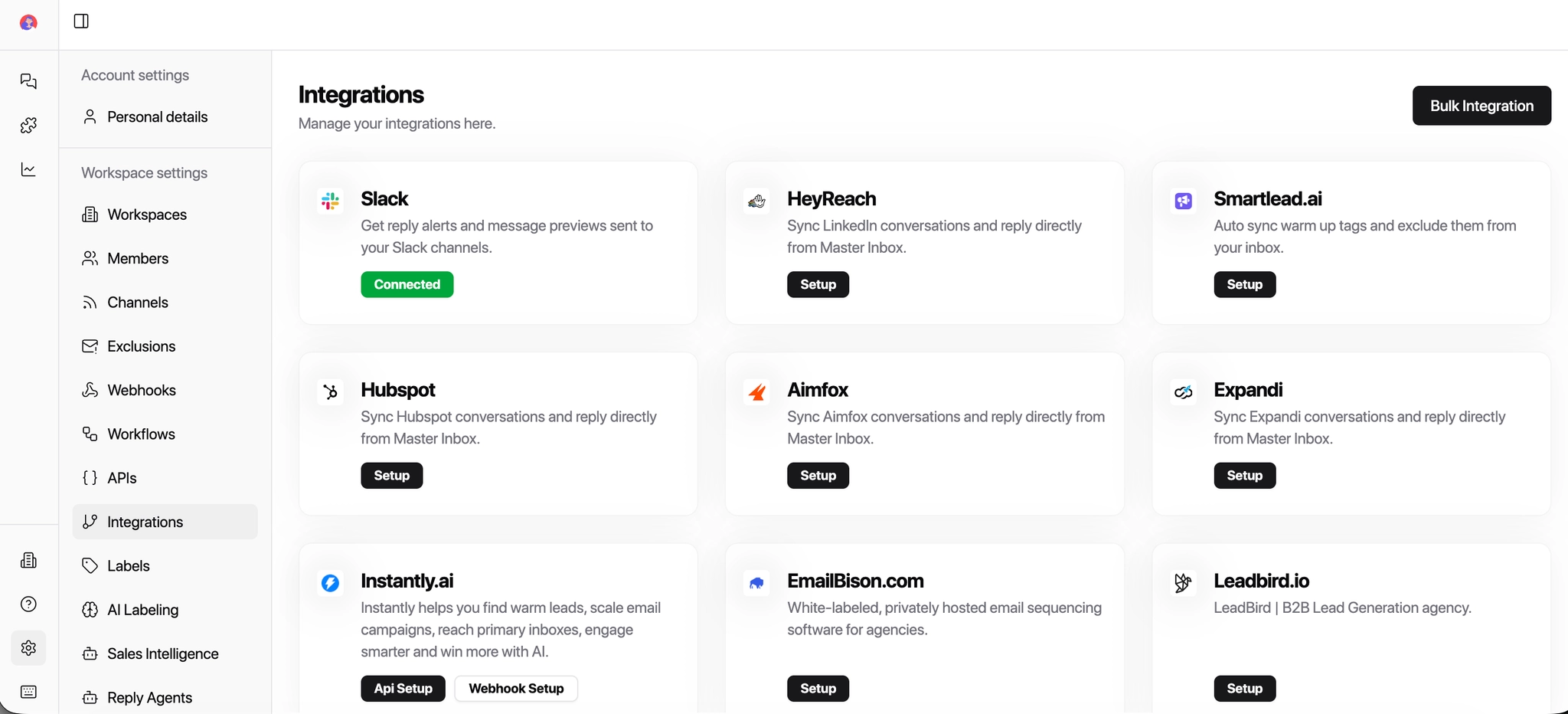 SmartLead integration navigation