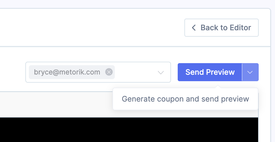 Generate coupon and send preview option