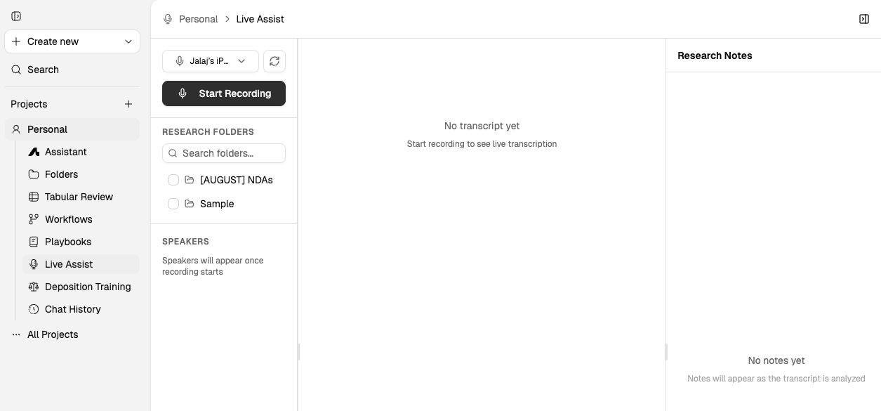Live Assist interface