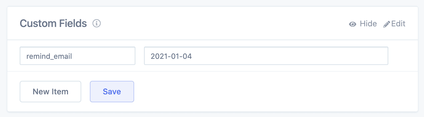 Add a reminder custom field from a customer profile