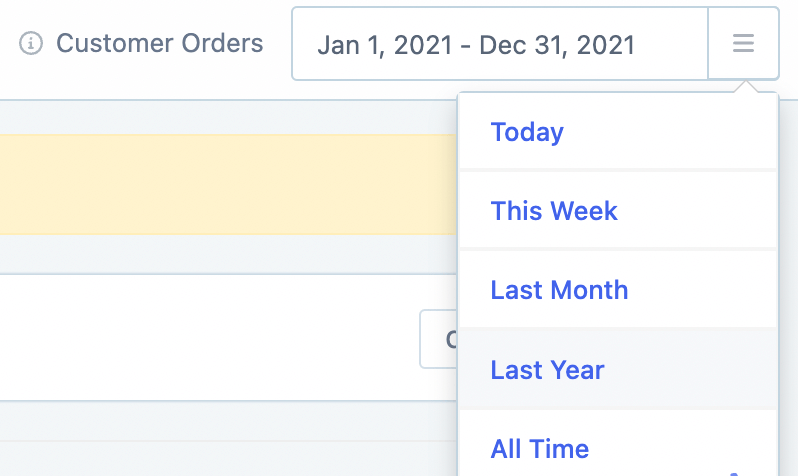 Date range picker for the Future Renewals Report