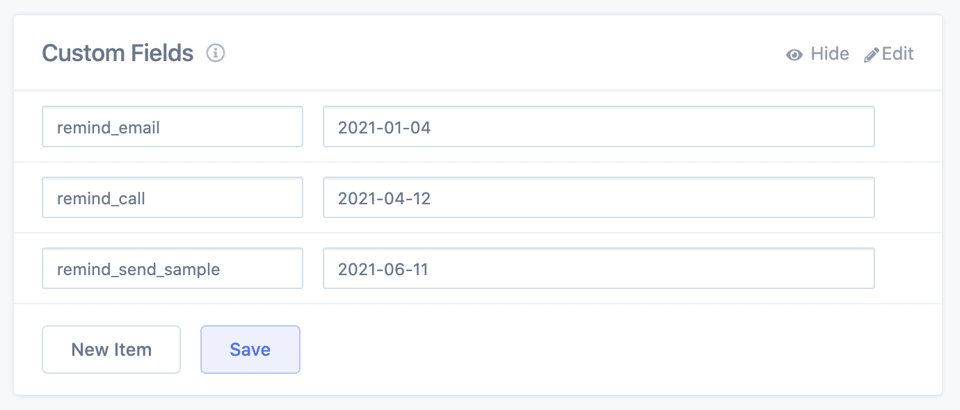 Multiple reminder custom fields on a customer profile