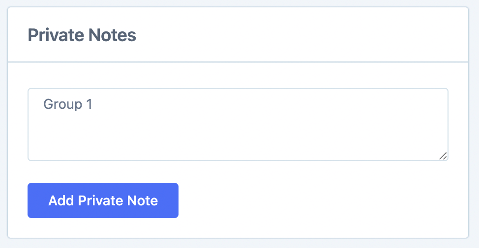 Add a private note to a customer profile