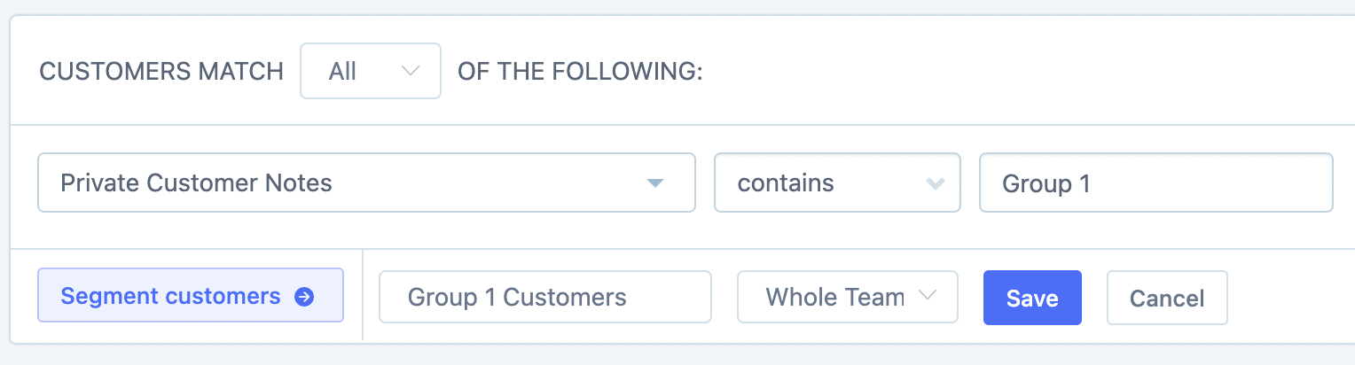 Save the segment with a name and visibility setting
