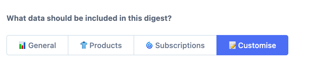 Digest customize option