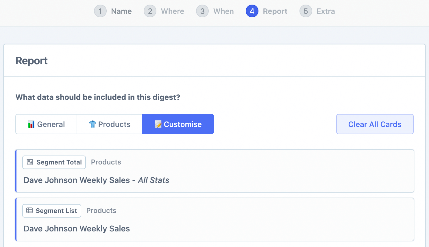 Two types of cards for vendor segment