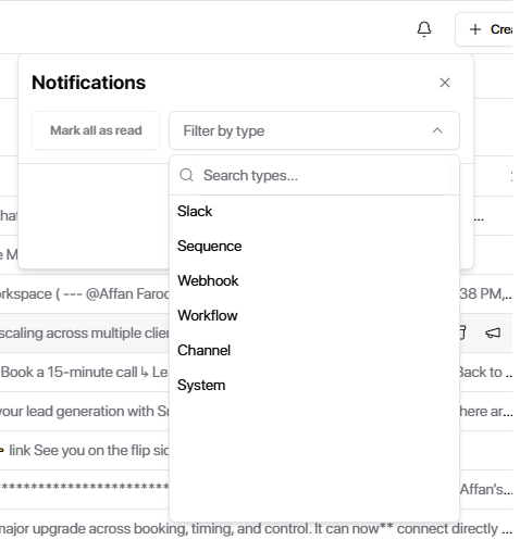 Notification type filters in the Notification Center