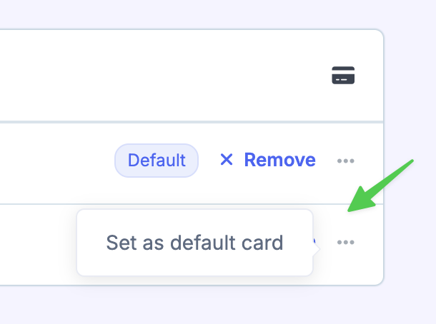 Make default option for payment method