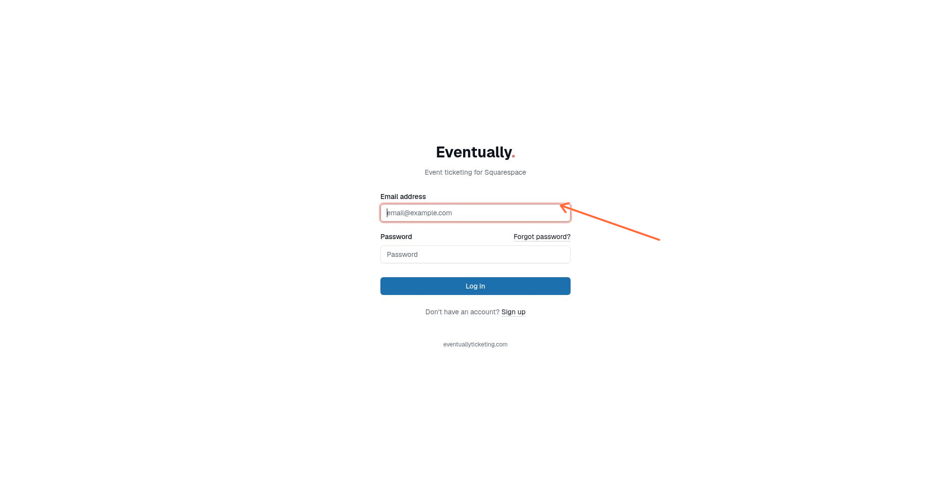 Eventually sign-in page showing email and password fields and Forgot password link