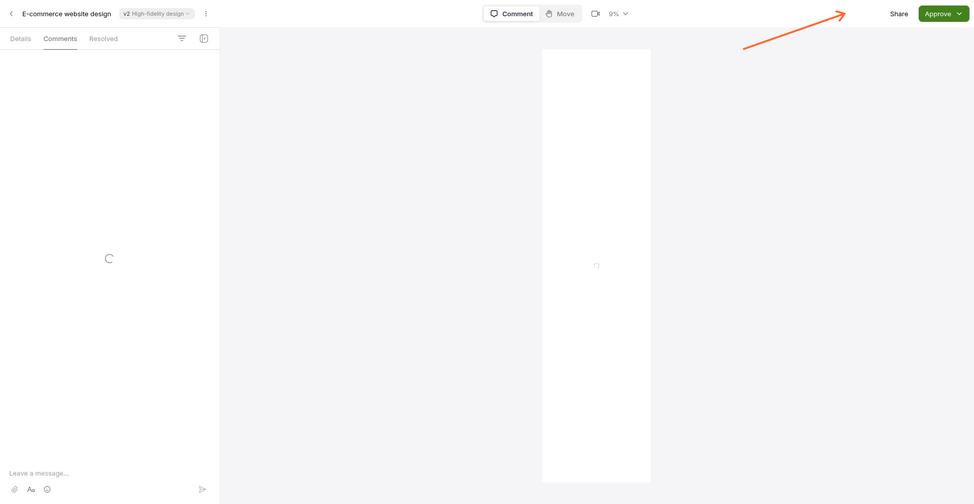 Share button highlighted in the top toolbar