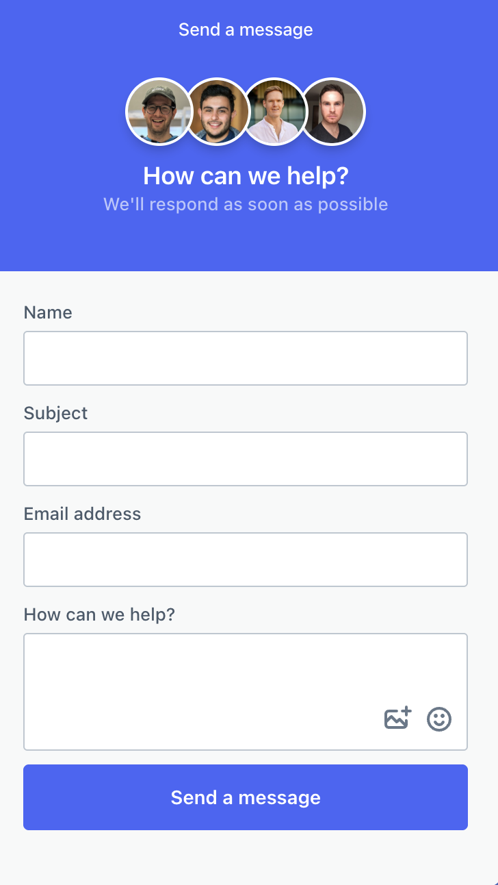 Fill in and submit the contact form