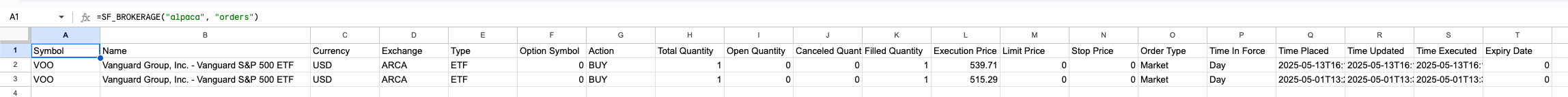 Brokerage Orders Example 1