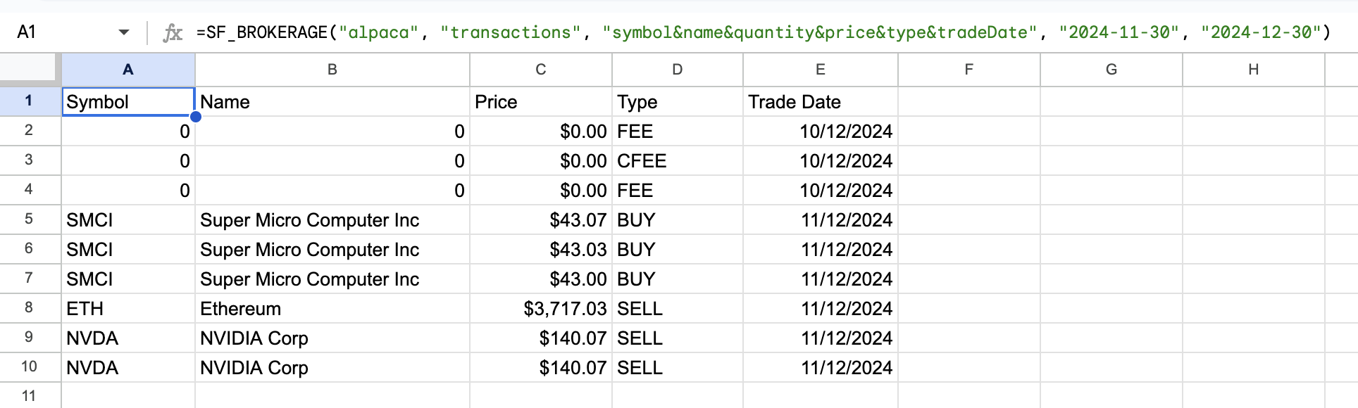 Brokerage Transactions Example 3