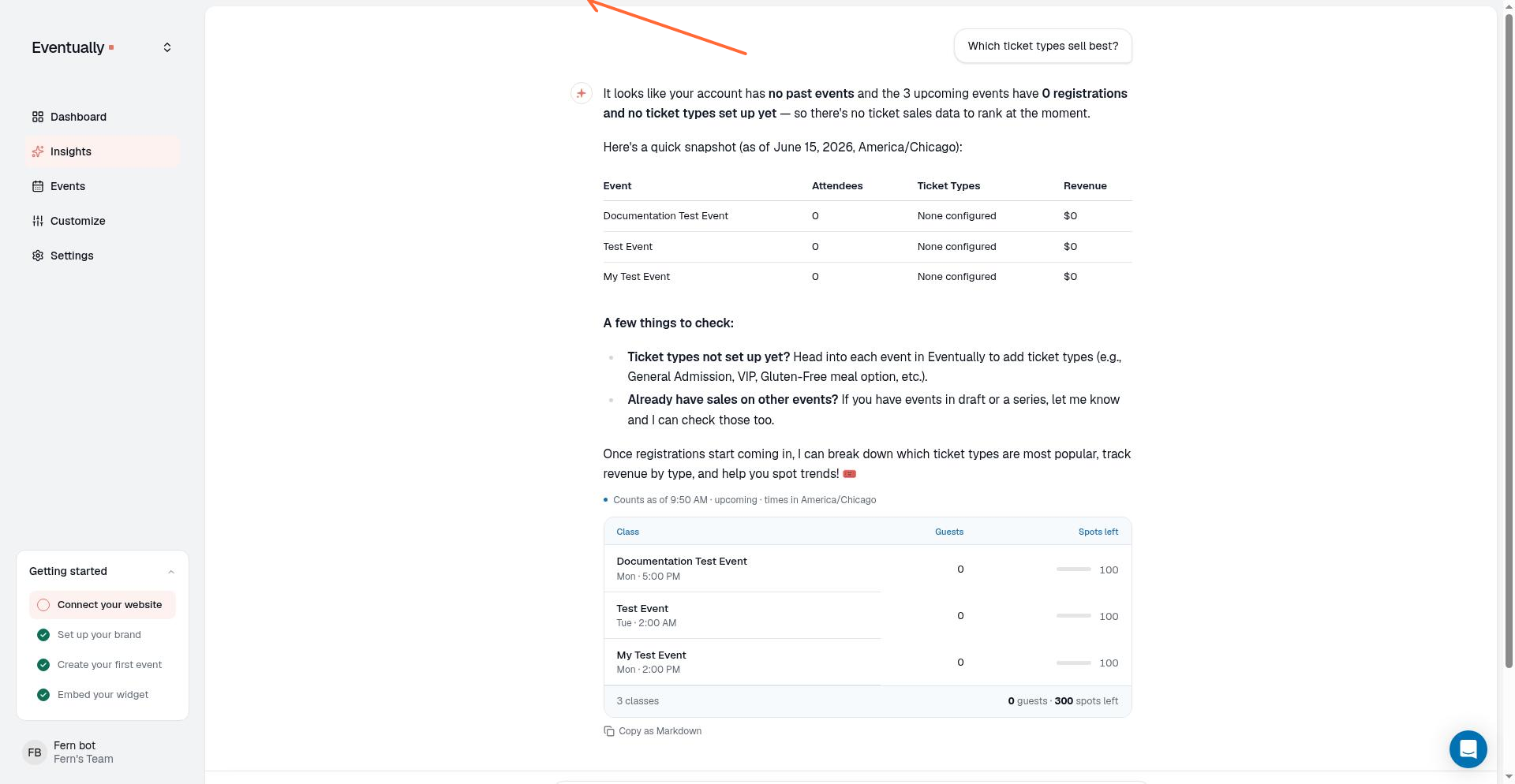 Follow-up input field with Ask a follow-up placeholder