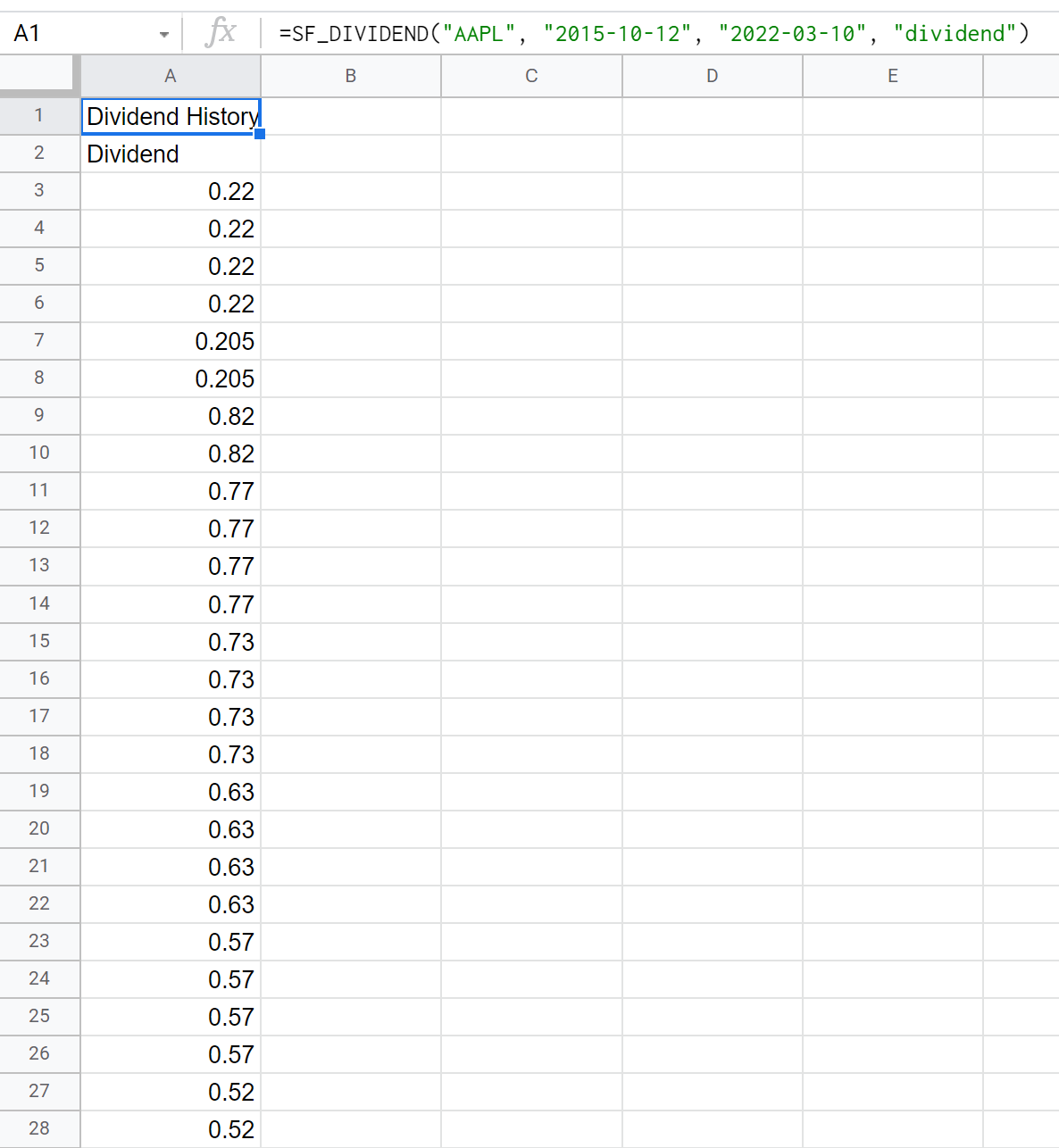 Dividends - Example 2