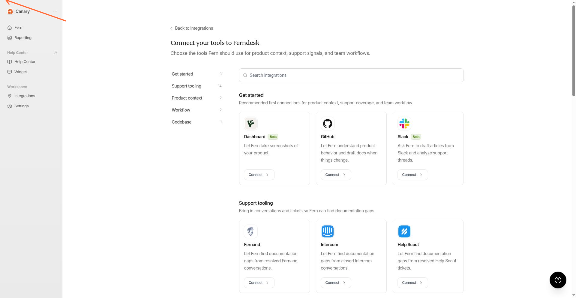 HubSpot-Integrationskarte mit hervorgehobener Schaltfläche Verbinden