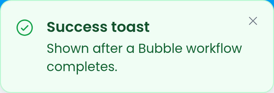 A focused success toast notification