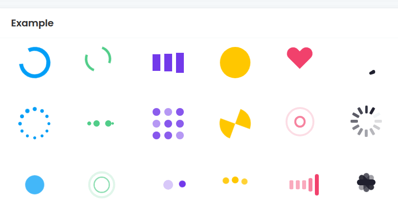 Animated gallery of Better Loading Animations styles