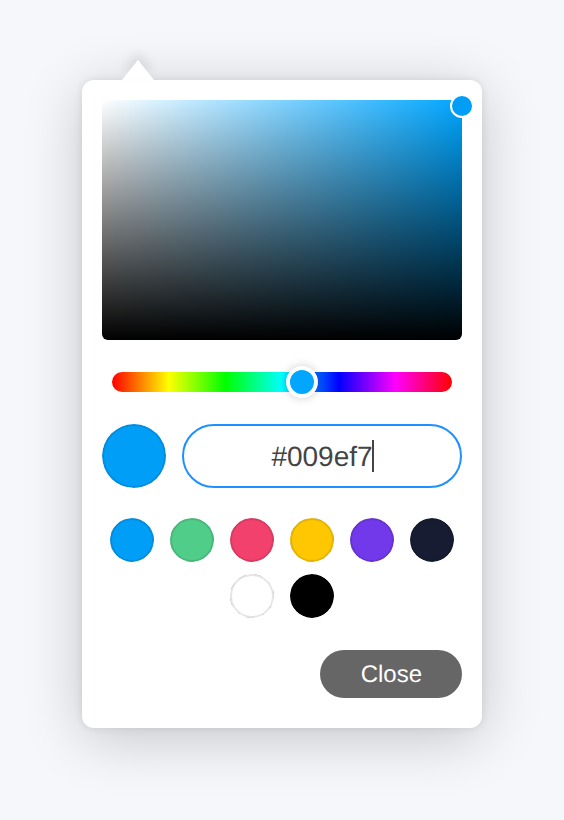 Modern color picker with swatches