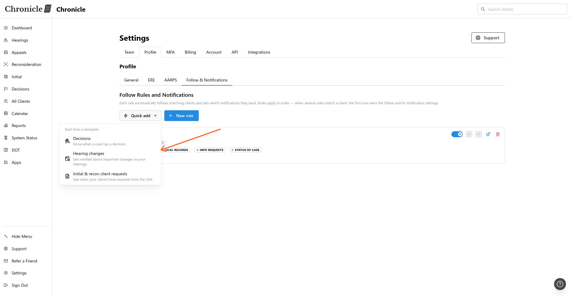 Quick add templates