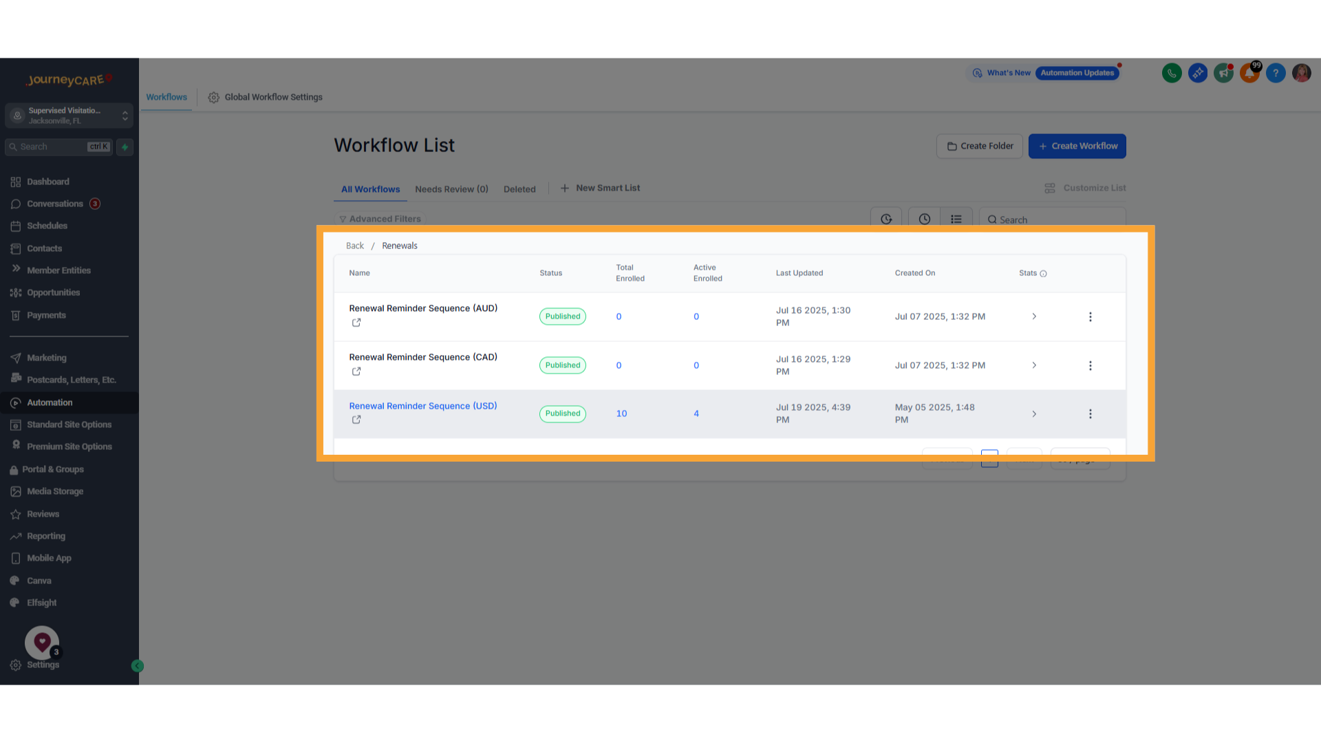 Selecting a workflow