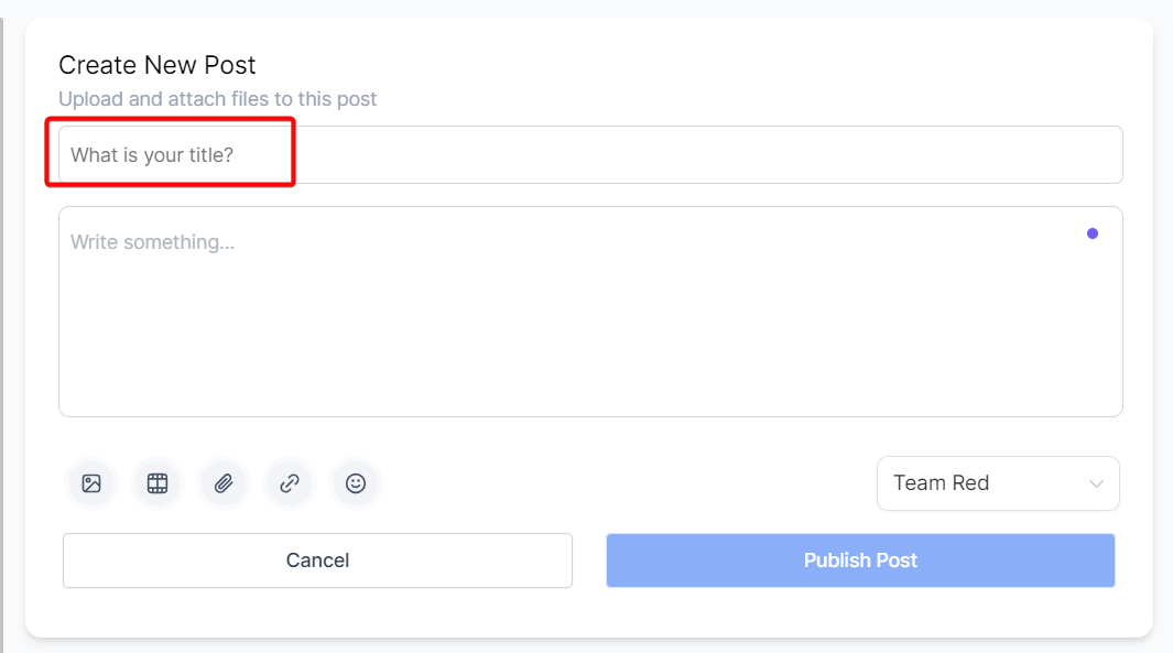Post title field when creating a community post