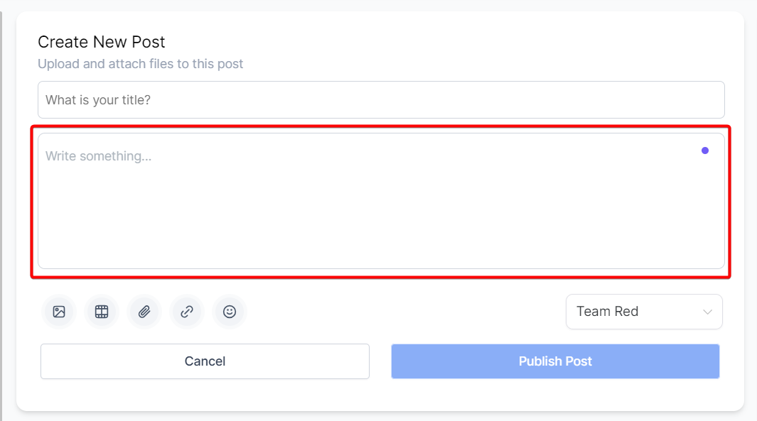 Post body field when creating a community post