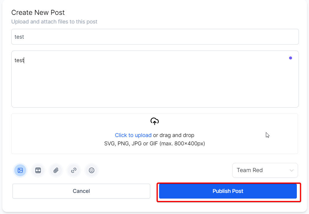 Publish Post button