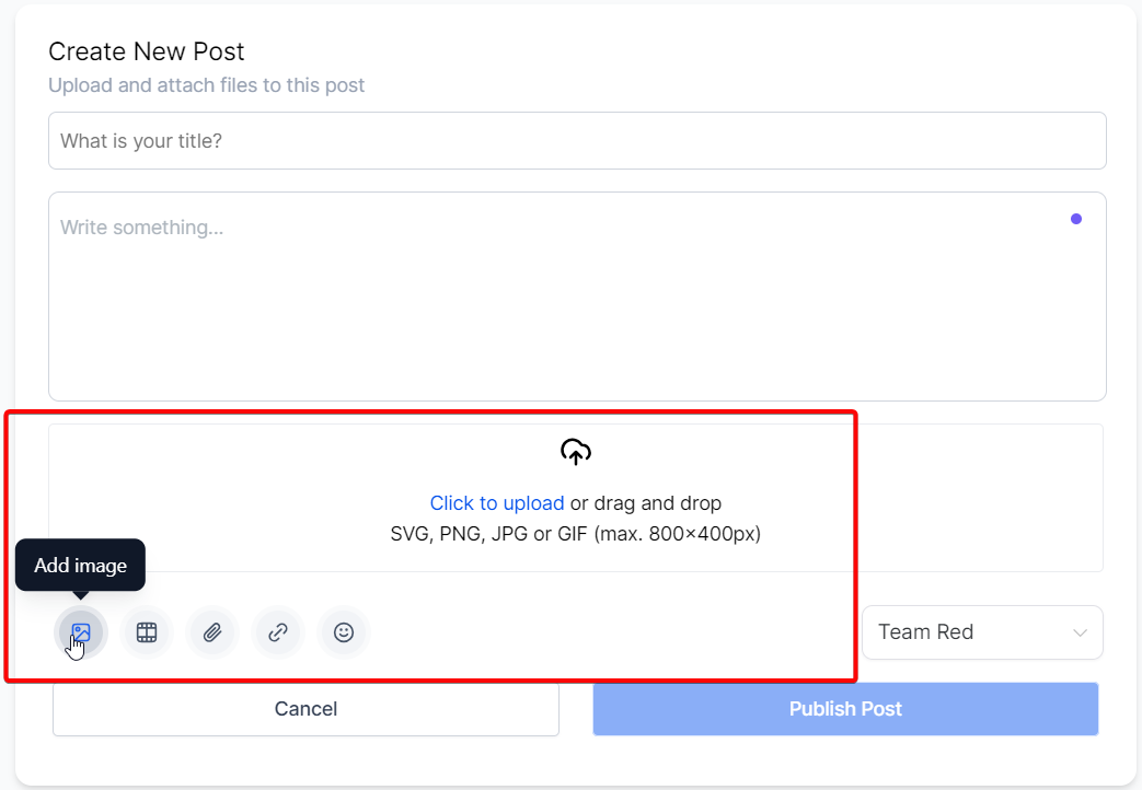 Add image control on a community post