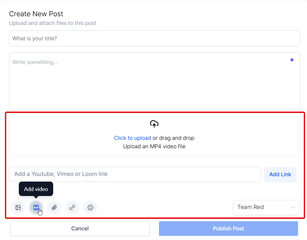 Add video control on a community post