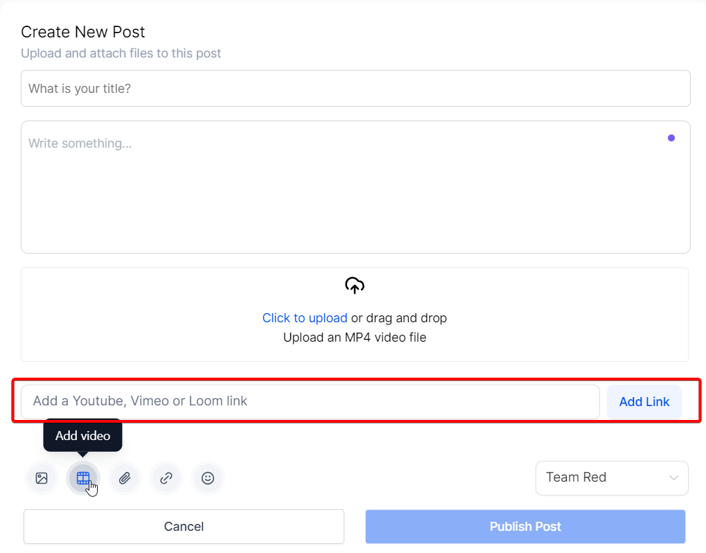 Embed video by pasting a share link