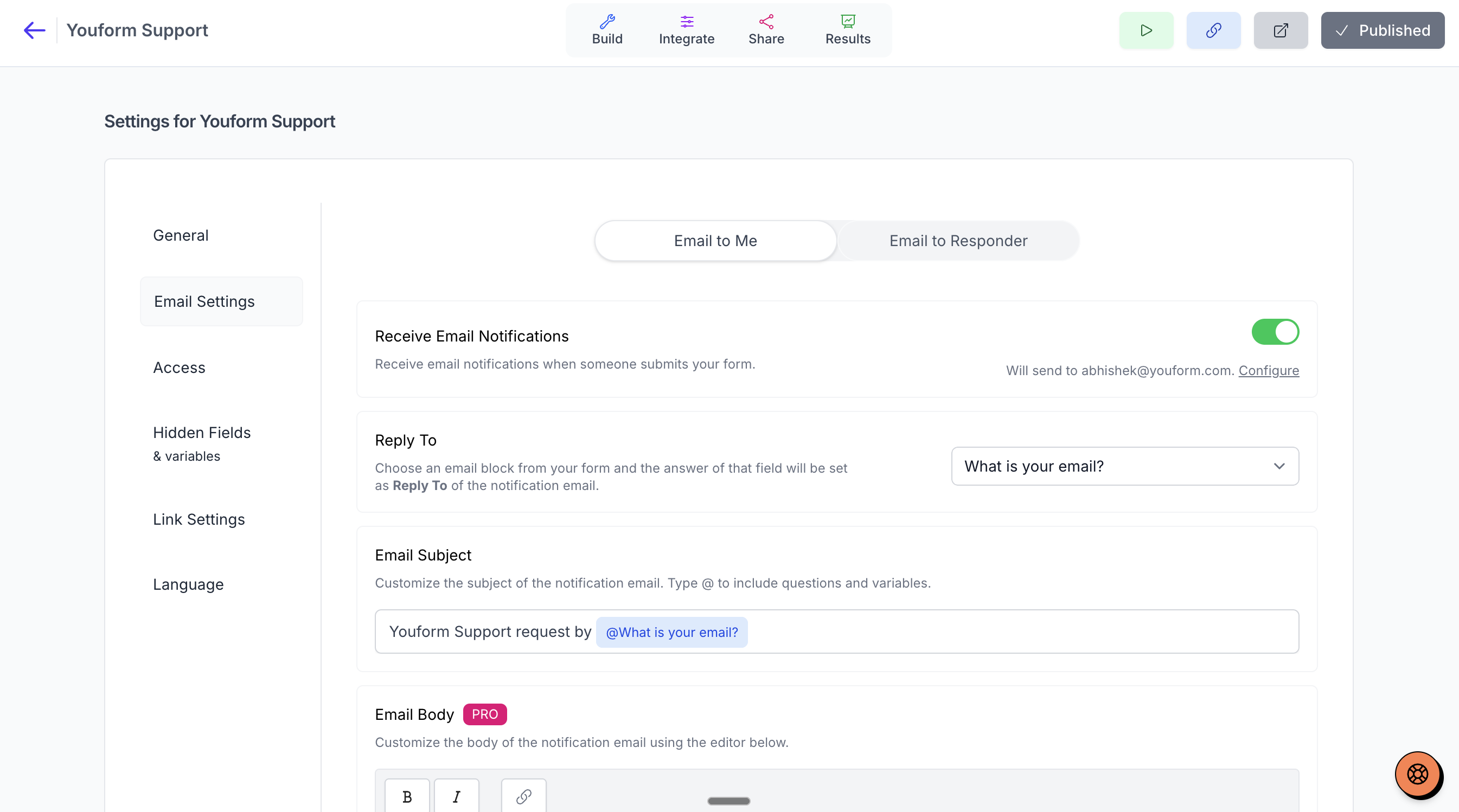 Notice how you can add a field value in your email subject to get the emails as separate thread in your email inbox