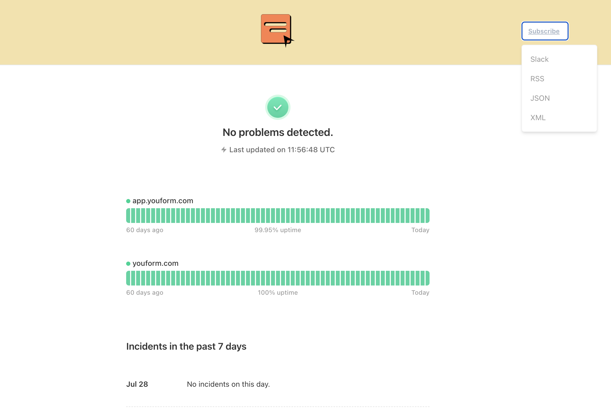 Youform's status page