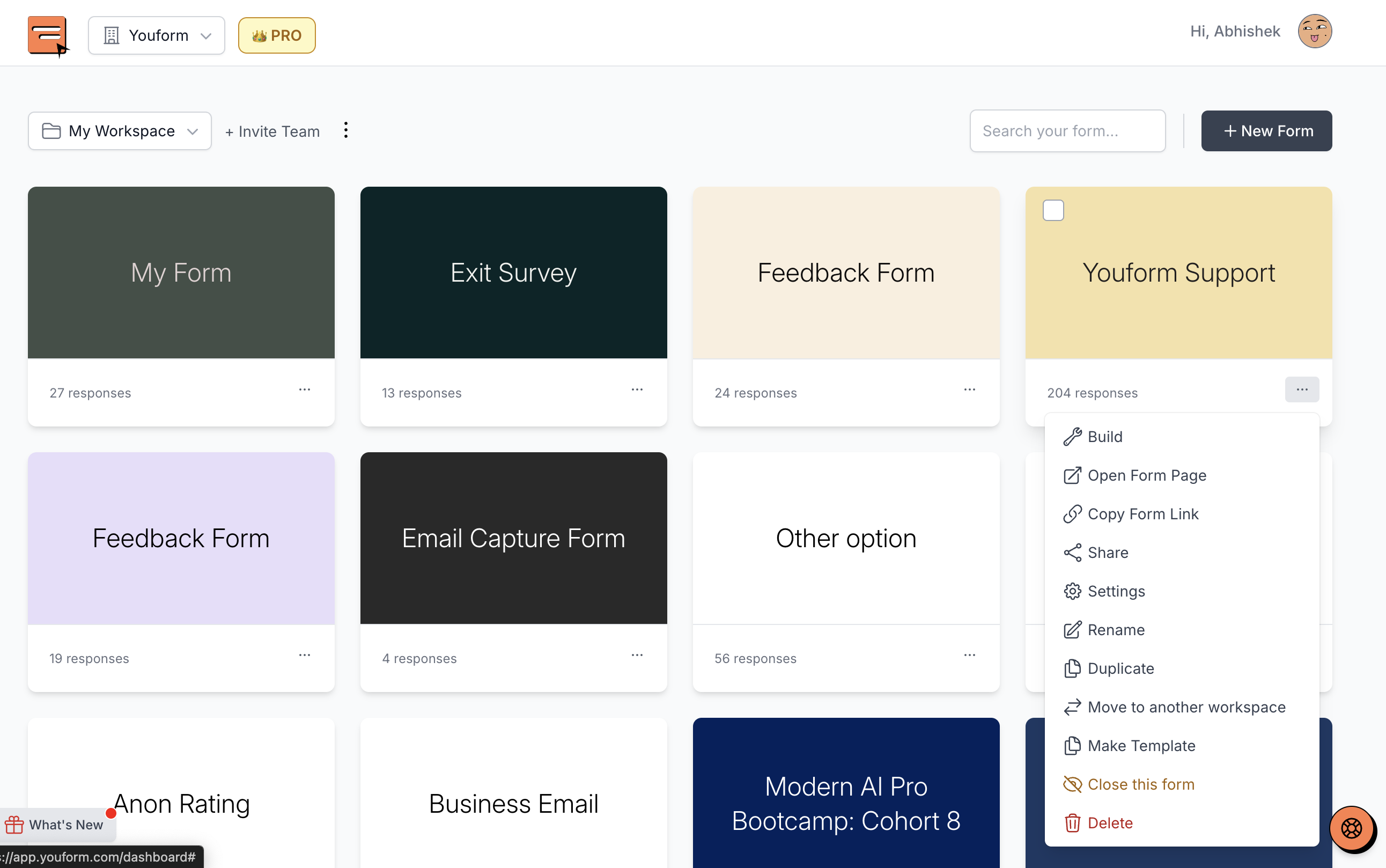 You can change your form name from the dashboard by clicking on the three dots, but this might not reflect in your link title. You need to do that from the link settings.
