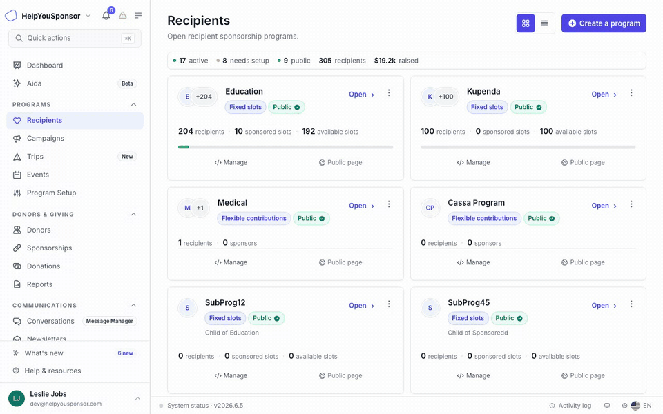 Animated walkthrough of adding a recipient