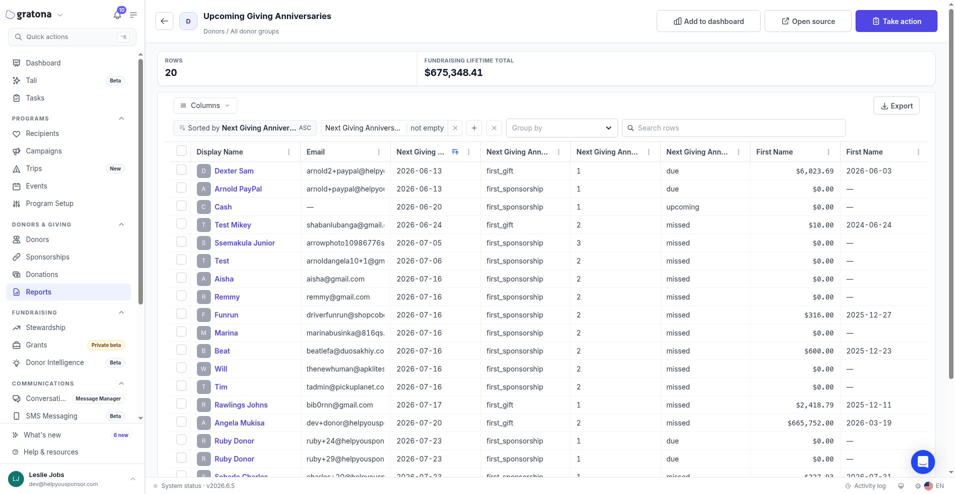 Worksheet view showing the paginated data table with search and column visibility