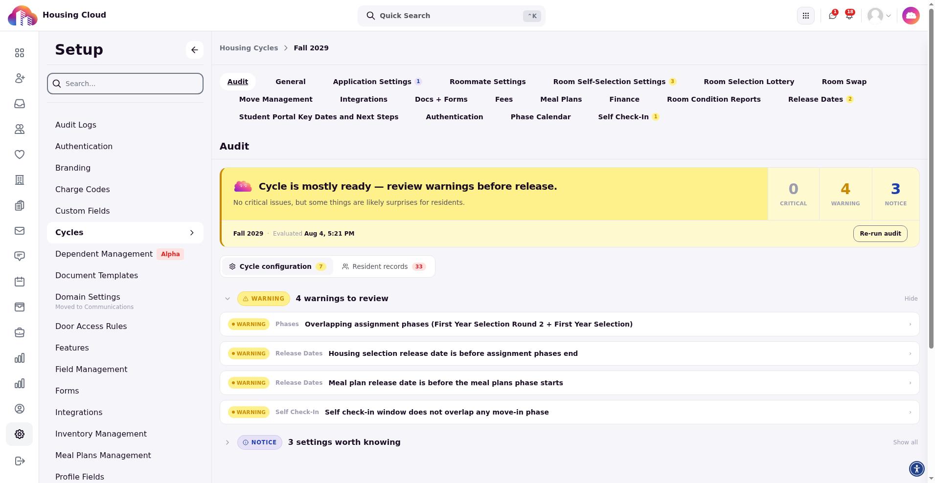Expanded finding card with Fix in cycle setup, Ask Cloudy, and Dismiss actions