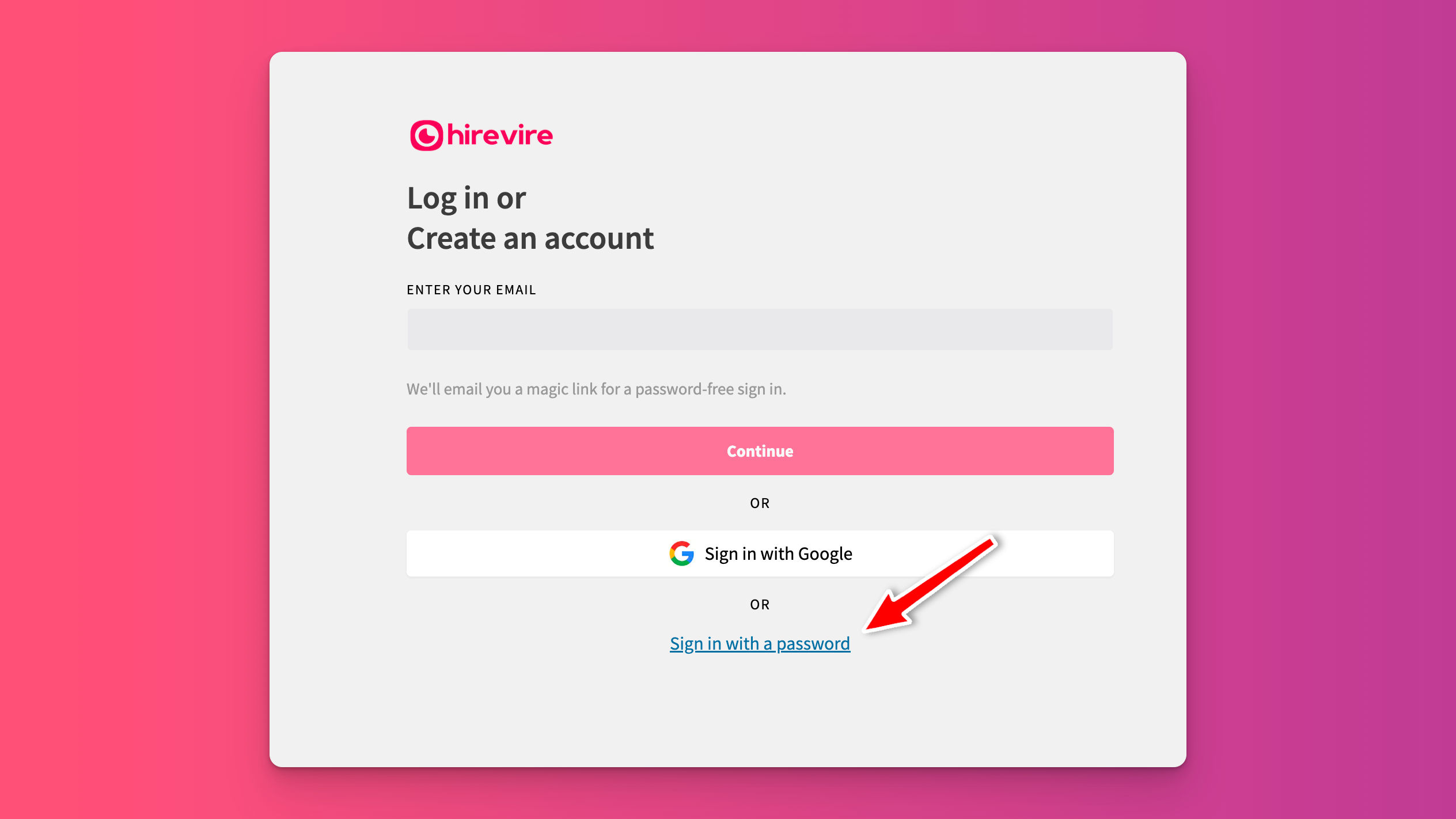 Password settings