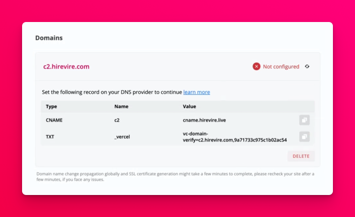 Additional custom-domain verification step