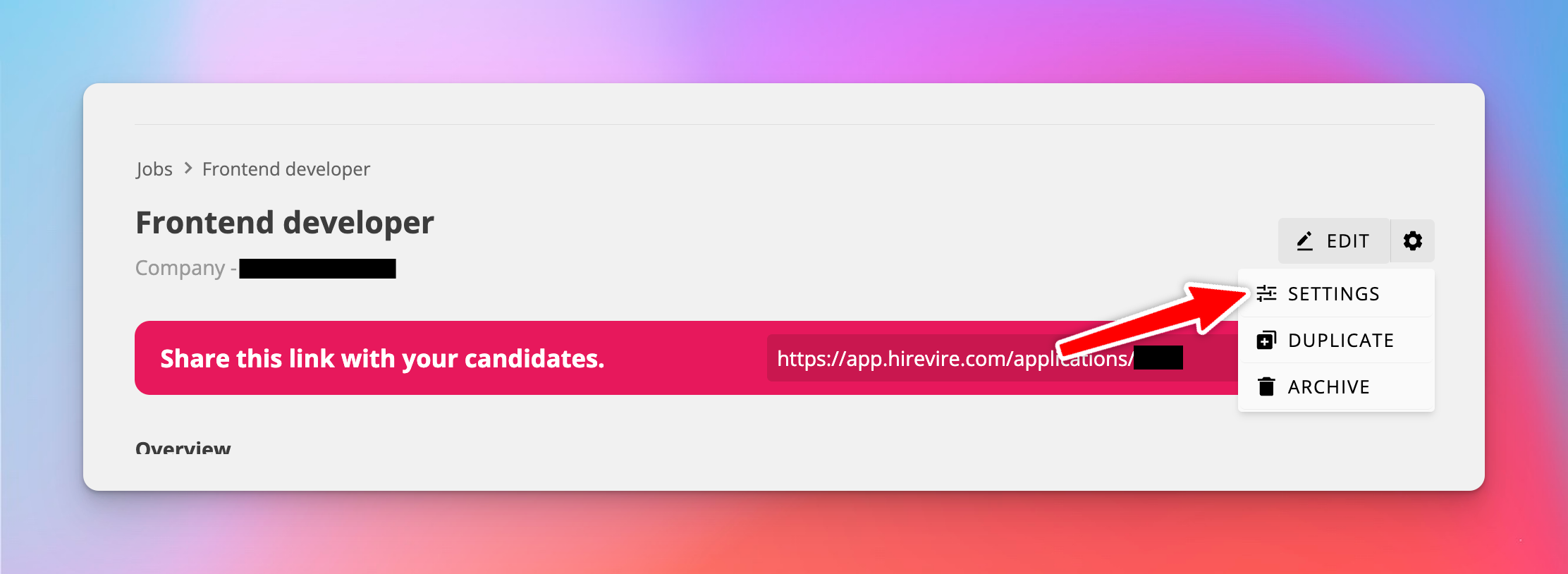 Shortlist and rejection email settings