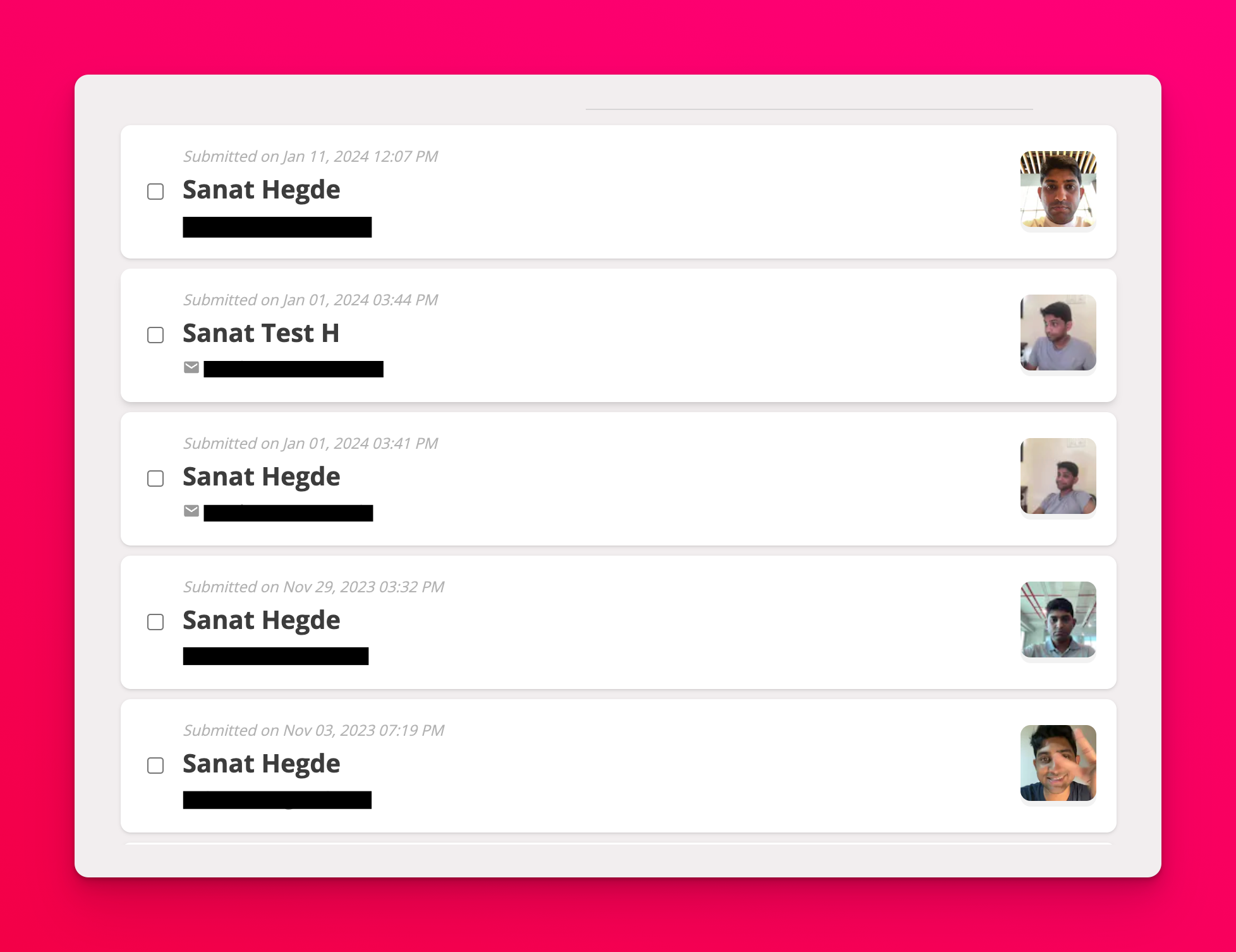 Video preview in the applications listing
