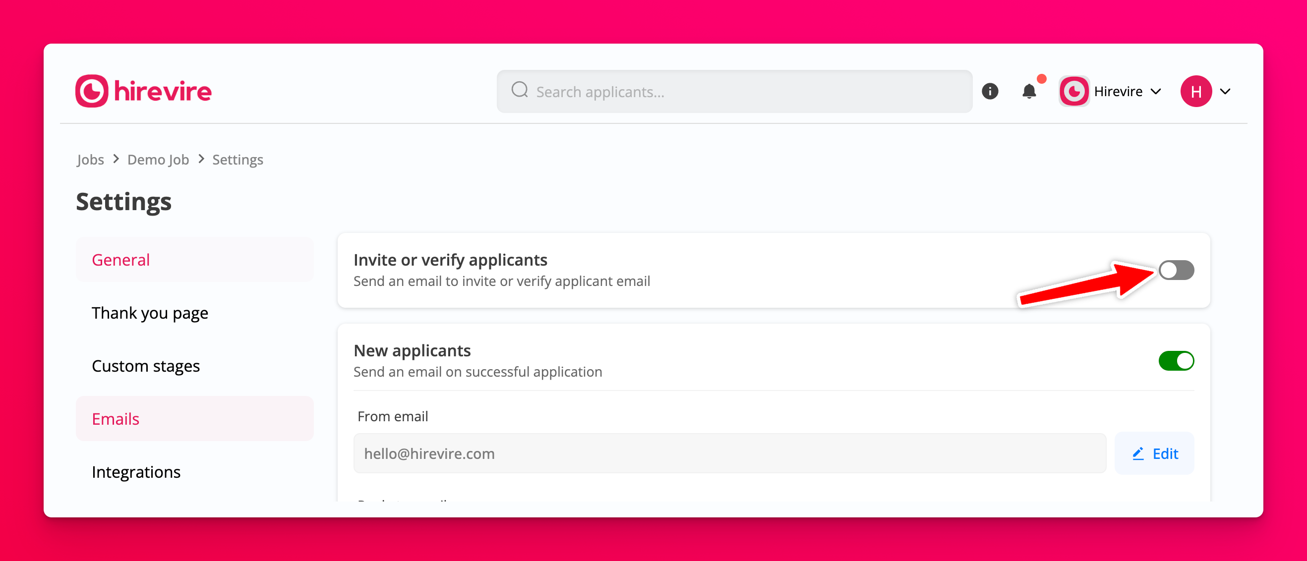 Disabling the invite email template