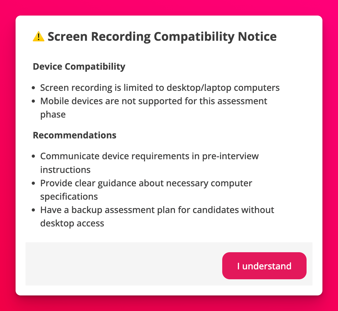 Screen recording question creation flow