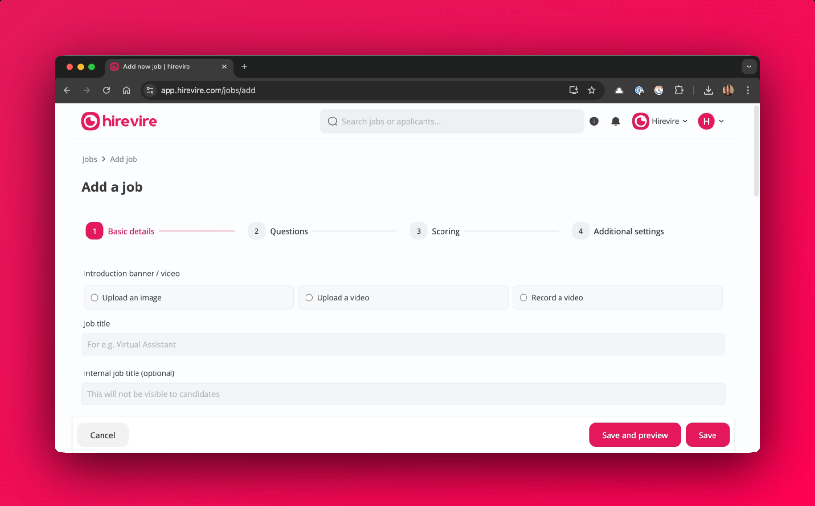 Basic details tab