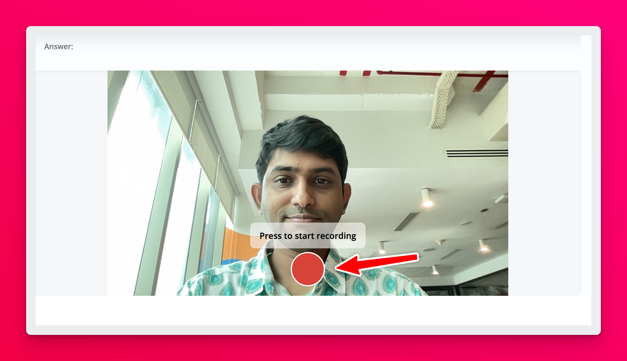 Answer button below the question